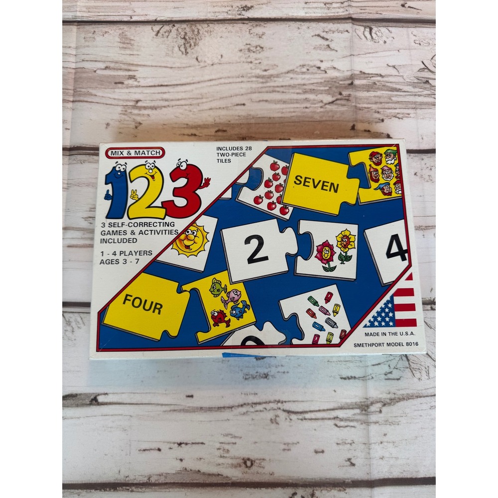 Smethport Mix & Match 123 Counting Game Educational Puzzle 8016 Made in USA